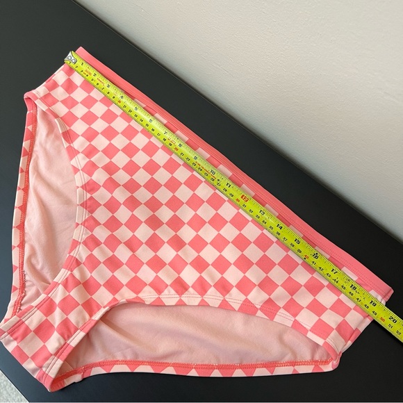 NWT Kona Sol Pink & Coral Checkered Bikinj Bottom - Picture 10 of 11